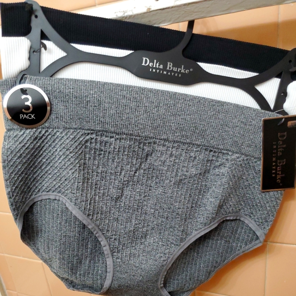 NWT Delta Burke Intimates 3Pk- Black/White/Gray; Szs L, 1X, 2X, & 3X, $35 Each.